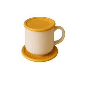 Fiestaware Fiesta Coaster Dish Plate Poppy Orange CUP COVER MUG LID CERAMIC